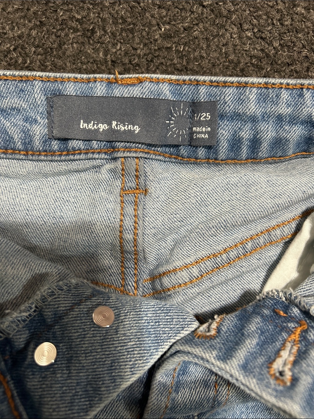 High-Rise Light Blue Distressed Denim Cutoff Shorts - Picture 2 of 5